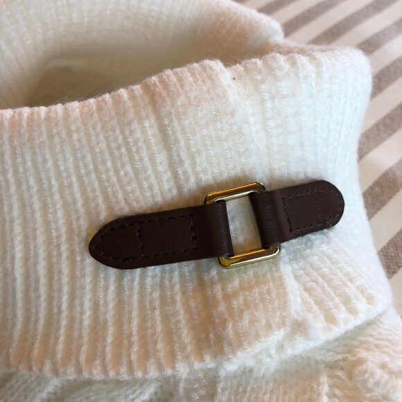 Janie And Jack Sweater Poncho Girls 4 White Cable Knit Pullover Shawl - Picture 3 of 6